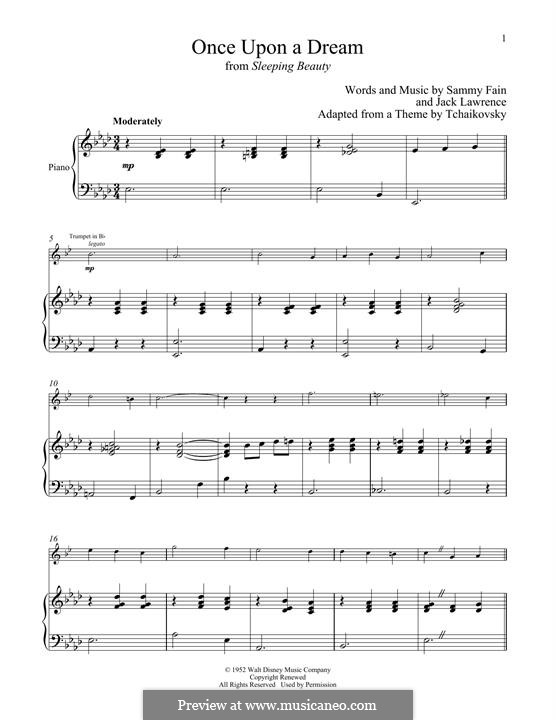 Once Upon A Dream (from Sleeping Beauty): For trumpet and piano by Jack Lawrence, Sammy Fain