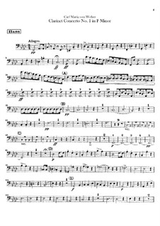 Konzert für Klarinette und Orchester Nr.1, J.114 Op.73: Stimmen by Carl Maria von Weber