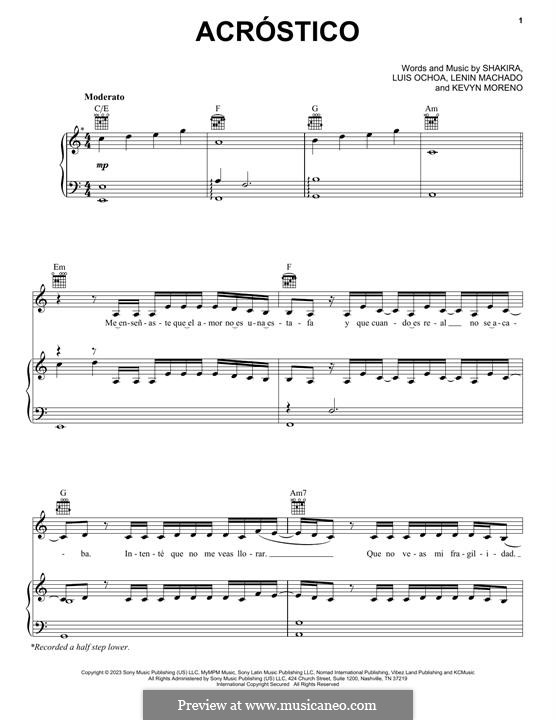 Acróstico: Acróstico by Shakira