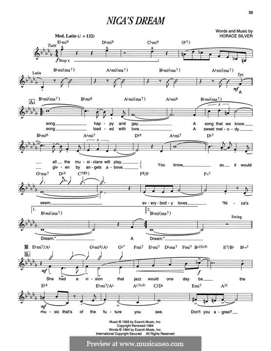 Nica's Dream: Für Klavier by Horace Silver