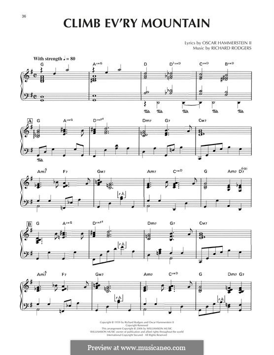 Climb Ev'ry Mountain (from The Sound Of Music): Für Klavier (jazz version) by Richard Rodgers