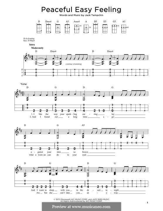 Peaceful Easy Feeling (The Eagles): For dulcimer by Jack Tempchin