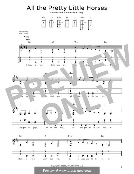 All the Pretty Little Horses: For dulcimer by folklore