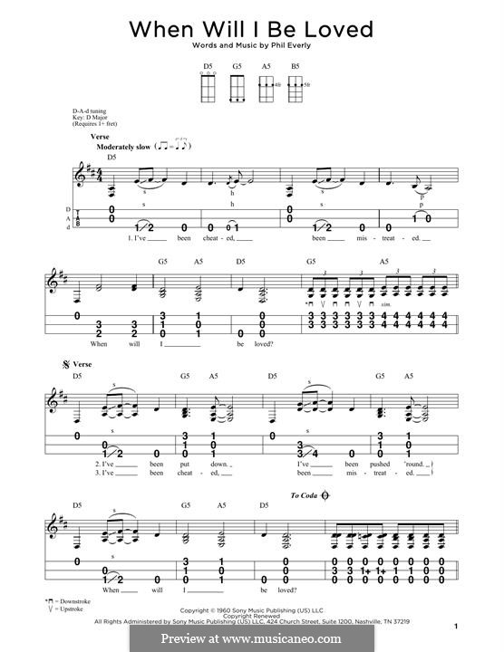 When Will I Be Loved? (The Everly Brothers): For dulcimer by Phil Everly