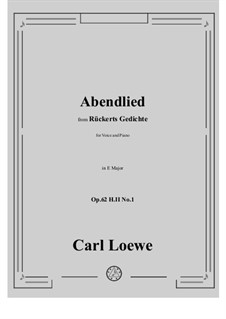 Abendlied, H II No.1: E Major by Carl Loewe