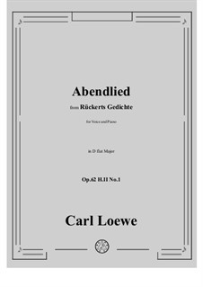 Abendlied, H II No.1: D flat Major by Carl Loewe