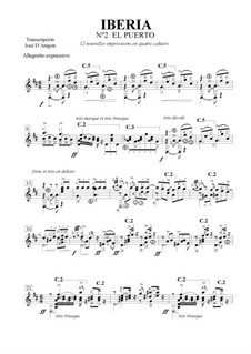 Iberia: El Puerto, for guitar by Isaac Albéniz