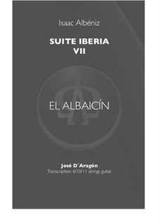 Iberia: El Albaicin, for guitar by Isaac Albéniz