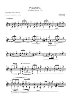 Nr.3 Malagueña: Für Gitarre by Isaac Albéniz