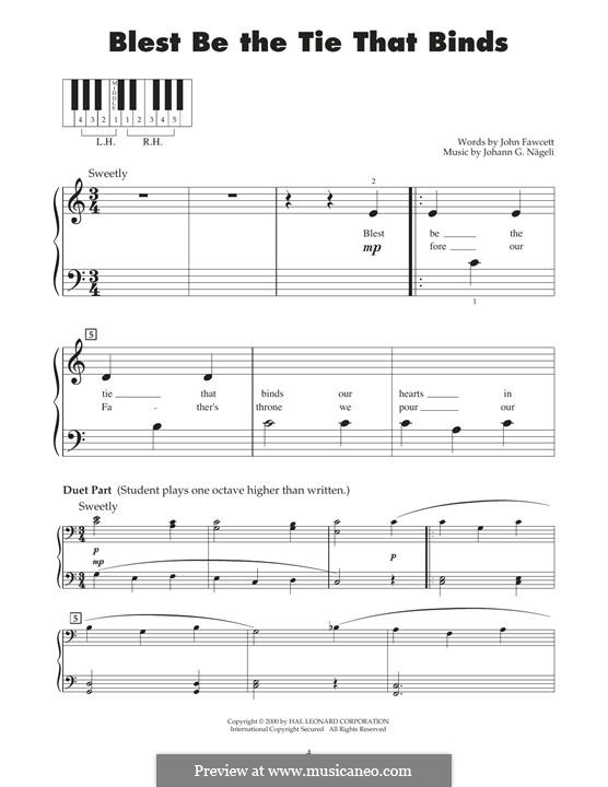 Blest Be the Tie that Binds: Für Klavier by Hans Georg Nägeli