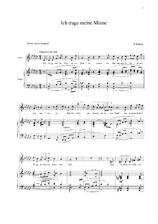 No.1 Ich trage meine Minne: G flat Major by Richard Strauss
