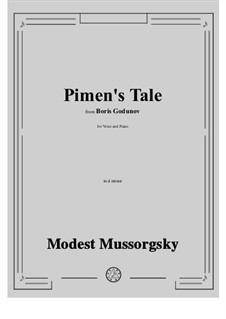 Pimen's Tale: Für Stimme und Klavier by Modest Mussorgski