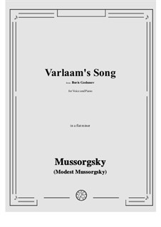 Varlaam's Song 'Once in the Town of Kazan': A flat minor by Modest Mussorgski