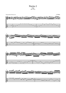 Partita für Violine Nr.2 in d-Moll, BWV 1004: Gigue. Arrangement for guitar by Johann Sebastian Bach