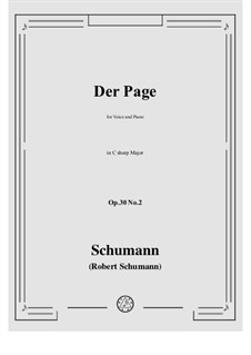 Drei Gedichte, Op.30: No.2 Der Page (Le page) in C sharp Major by Robert Schumann