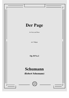 Drei Gedichte, Op.30: No.2 Der Page (Le page) in C Major by Robert Schumann