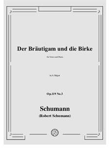 Drei Gedichte, Op.119: No.3 Der Brautigam und die Birke in A Major by Robert Schumann