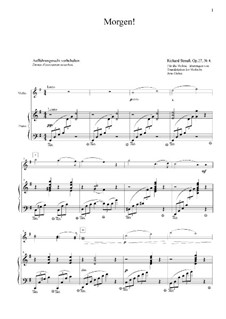 No.4 Morgen!: Für Violine und Klavier by Richard Strauss