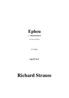 Mädchenblumen, Op.22: No.3 Epheu in G Major by Richard Strauss