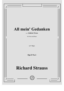 No.1 All mein' Gedanken: F-Dur by Richard Strauss
