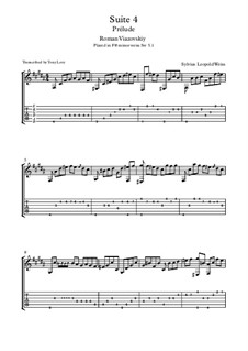 Suite Nr.4 in F-Dur für Laute (nach dem Dresdner Manuskript): Prelude, for guitar by Silvius Leopold Weiss