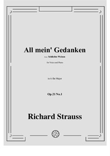 No.1 All mein' Gedanken: A flat Major by Richard Strauss