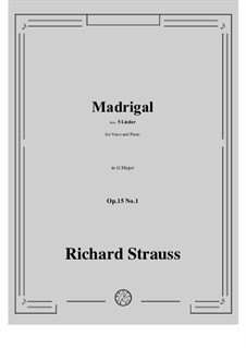 No.1 Madrigal: G Major by Richard Strauss