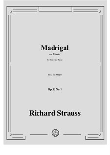 No.1 Madrigal: D flat Major by Richard Strauss