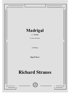 No.1 Madrigal: B Major by Richard Strauss