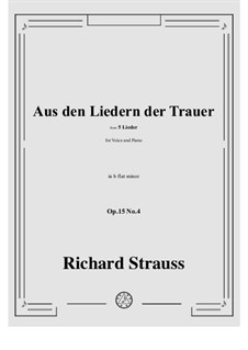 No.4 Aus den Liedern der Trauer: B flat minor by Richard Strauss