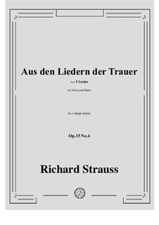 No.4 Aus den Liedern der Trauer: C sharp minor by Richard Strauss