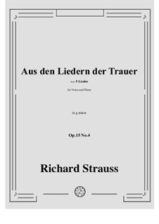No.4 Aus den Liedern der Trauer: G minor by Richard Strauss