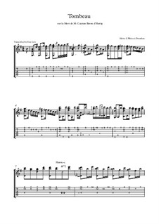 Tombeau sur la mort de M. Cajetan Baron d'Hartig: Für Gitarre by Silvius Leopold Weiss