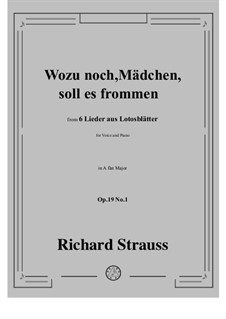 No.1 Wozu noch, Mädchen, soll es frommen: A flat Major by Richard Strauss