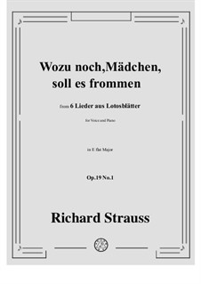 No.1 Wozu noch, Mädchen, soll es frommen: E flat Major by Richard Strauss