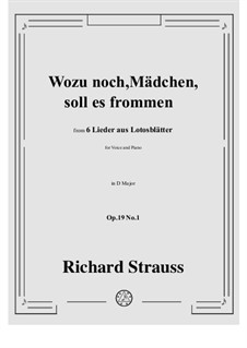No.1 Wozu noch, Mädchen, soll es frommen: D Major by Richard Strauss