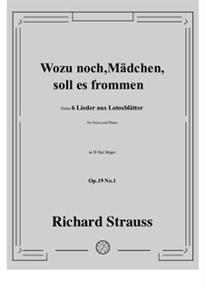 No.1 Wozu noch, Mädchen, soll es frommen: D flat Major by Richard Strauss