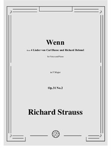 No.2 Wenn: F-Dur by Richard Strauss