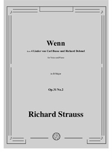 No.2 Wenn: B Major by Richard Strauss