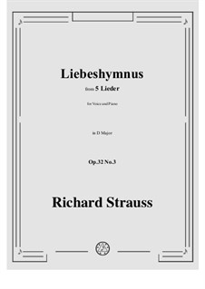 No.3 Liebeshymnus: D Major by Richard Strauss