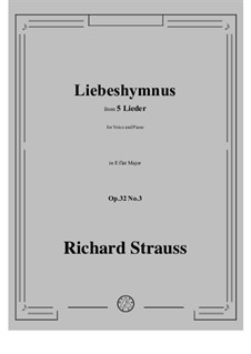 No.3 Liebeshymnus: E flat Major by Richard Strauss