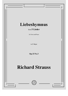 No.3 Liebeshymnus: E Major by Richard Strauss