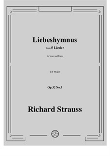 No.3 Liebeshymnus: F-Dur by Richard Strauss