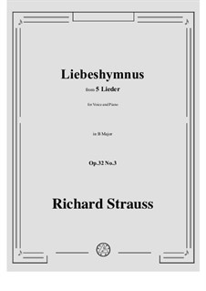 No.3 Liebeshymnus: B Major by Richard Strauss
