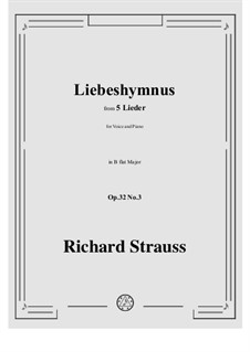 No.3 Liebeshymnus: B flat Major by Richard Strauss