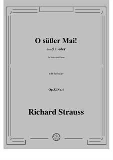 No.4 O süßer Mai!: B flat Major by Richard Strauss