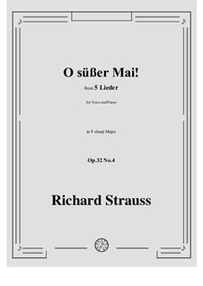 No.4 O süßer Mai!: F sharp Major by Richard Strauss