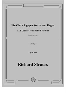 No.1 Ein Obdach gegen Sturm und Regen: B Major by Richard Strauss
