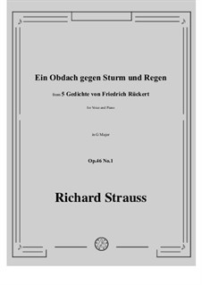 No.1 Ein Obdach gegen Sturm und Regen: G Major by Richard Strauss
