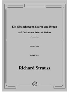 No.1 Ein Obdach gegen Sturm und Regen: F sharp Major by Richard Strauss